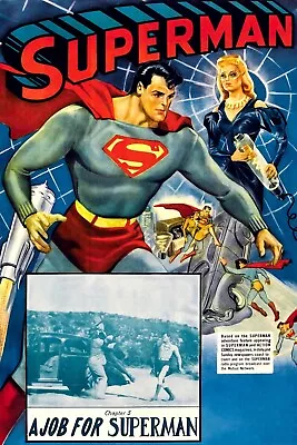 1948 Superman Poster Print 11X17 Clark Kent Lois Lane DC Comics Gotham City 🍿 • $12.83