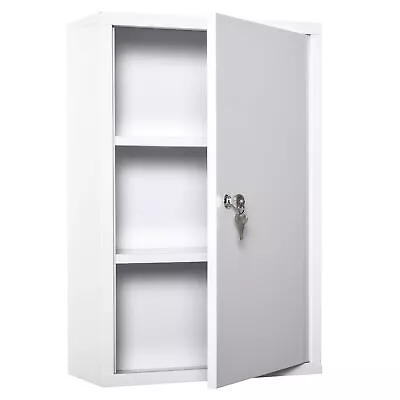 Wall-Mounted Medicine Cabinet 3 Tier Storage Unit Bathroom Organizer Lockable • $65.51