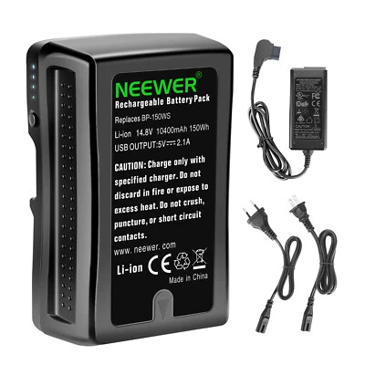 $113.99 • Buy Neewer 10400mAh V-Mount Rechargeable Li-ion Battery With D-Tap Charger And Cable