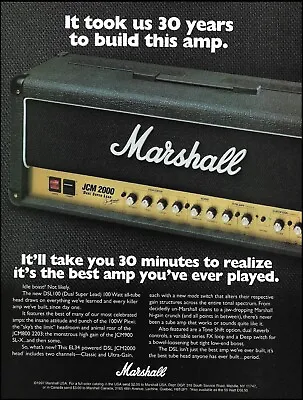 Jim Marshall DSL 100 JCM 2000 Guitar Amp Ad 1997 Amplifier Advertisement Print • $4