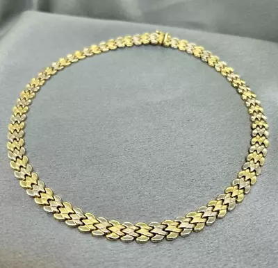 14ct Yellow Gold Fancy Chain Necklace 27.8 |  Hallmarked 14k Collar Necklace • £1450