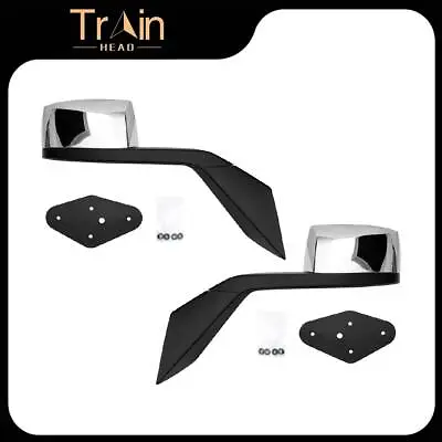 Chrome Hood Mirror With Nuts&Mounting Plates Pair For 2004-17 VOLVO VNL • $86.47