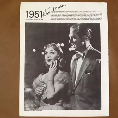 Karl Malden SIGNED Book Photo 50s Movie TV Actor Vivien Leigh Streetcar Desire  • $28