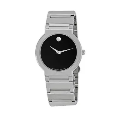 Movado Men's $2295 Valor Silver Black Dial Mirrored Dial Swiss Watch 0604409 • $795