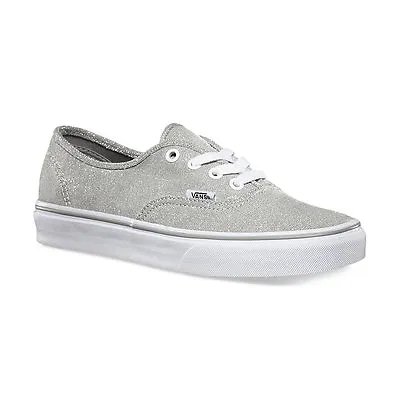 Vans - SILVER SHIMMER Womens Shoes (NEW) Authentic  PROM WEDDING BLING Free Ship • $44.99