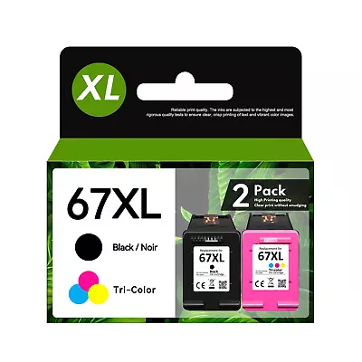 67XL Ink Cartridge For HP 67 XL Deskjet 2755 4155 2720e Envy 6010 6055 6020e • $28.02
