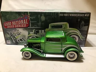 Ford 1932 Grand National Deuce Series #6 Green 3 Window  Fendered 1/18 Acme • $189.99