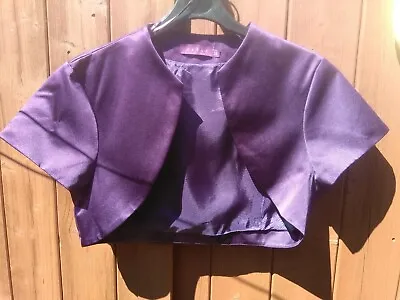 £10 • Buy Debut Size 12 Purple Satin Look Dressy Shrug For A Wedding, Event Etc.