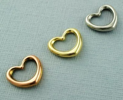 9ct Gold Floating Heart Pendant / Charm - Yellow Gold - Rose Gold - White Gold • £37.99