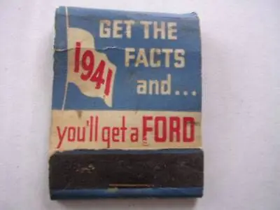 1941 Ford S F Williams Ford Flathead V/8 Leraysville Pennsylvania (12) Matchbook • $39.99