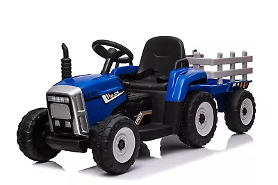 £159 • Buy Kids Ride On Farm Tractor And Trailer 12v Electric / Battery Ride On With Remote