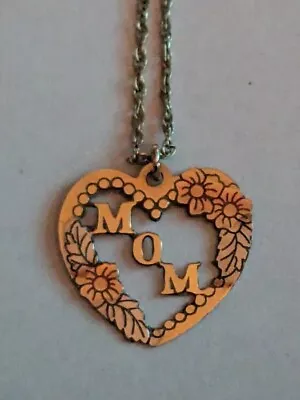 14k Gold Filled Heart Mom Pendant 18” Rope Chain Necklace Tri-Tone Vintage PPC • $48