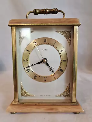 £14.75 • Buy Pre-Owned Carriage/Mantle Clock With Marble Style Effect By Metamec