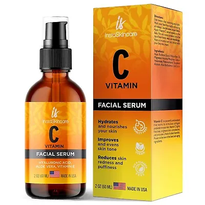 Vitamin C Serum For Face With Hyaluronic Acid Vitamin E Best Skin Anti-Aging 2oz • $13.97