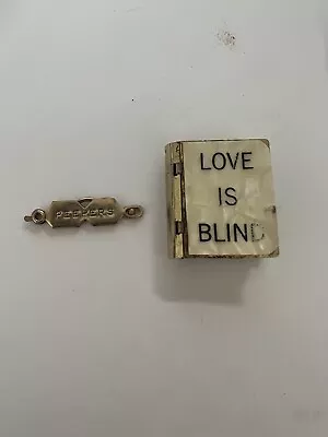 Antique Miniature Box “Love Is Blind” Box With Glasses Locket Charm Pendant • $25