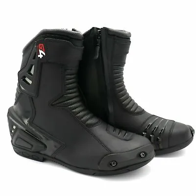Real Leather High Tech Mens Short Motorbike Motorcycle Racing Sports Shoes Boots • $79.99