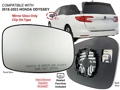 For Mirror Glass Heated 2018-2023 HONDA ODYSSEY Passenger Right Side 76203THRA11 • $31.29