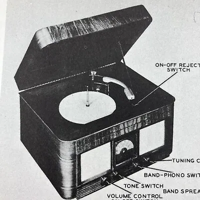 Vintage 1947 Echophone Phono Radio Model EC EX-306 Wire Schematic Service Manual • $9.99