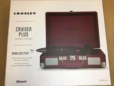 Crosley Cruiser Burgundy - Bluetooth Receiver And Transmitter Portable Turntable • $110