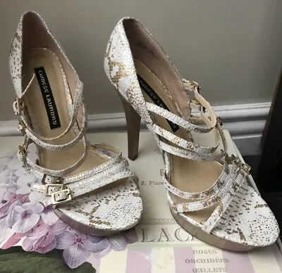 £48.56 • Buy Chinese Laundry Heels Shoes Womans Size 7.5 Ashanti Gold White  Sexy