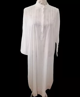 Bonsoir Full Length Night Shirt Gown Nightie Pintuck Victorian/ Edwardian Style • £21.95