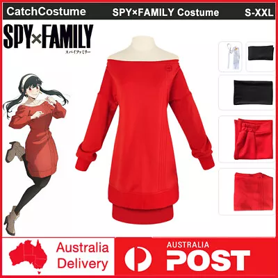 Anime SPY×FAMILY Yor Forger Briar Cosplay Costume Full Set Red Dress Uniform • $52.19