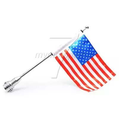 Motorcycle American USA Flag Pole Luggage Rack Rear Side Mount Kit For Harley • $17.97