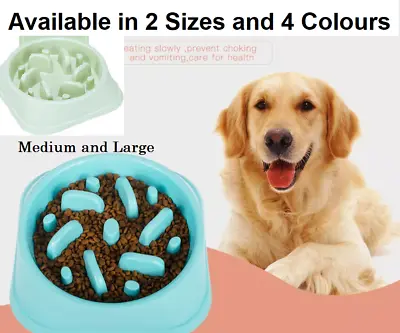£6.39 • Buy Pet Food Bowl Slow Feeder Plastic Dog Bowl Puppy Feeding Dish Slow Feeding Bowl