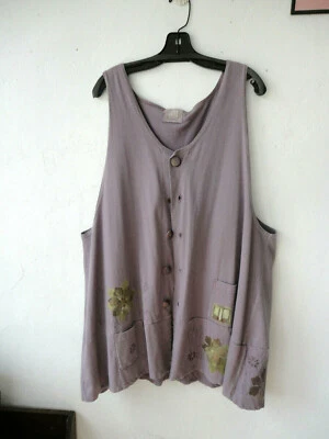 £126.49 • Buy Blue Fish 2 Artwear Long Vest - Organic Cotton Painted Pre Loved Excellent