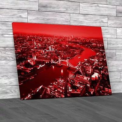 London Skyline Red Canvas Print Large Picture Wall Art • £14.95