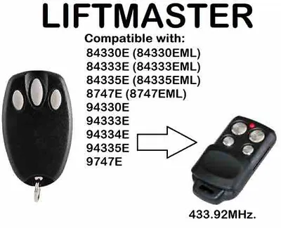 LIFTMASTER GARAGE DOOR Remote Control Key Fob Hand Set Zapper 94335E • £9.95