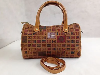 Auth Alviero Martini Prima Classe FLAG PATTERN Brown Hand Bag 2-Way 5G139710  • $149