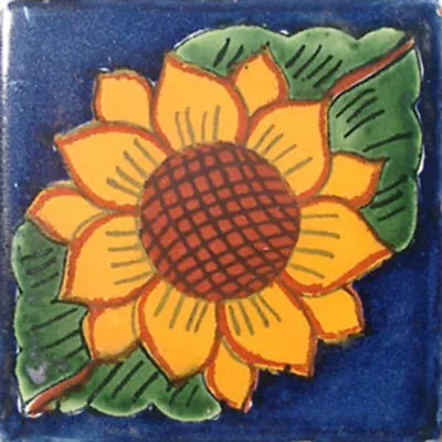 #C025) Mexican Tile Sample Ceramic Handmade 4x4 Inch GET MANY AS YOU NEED !! • $1.75