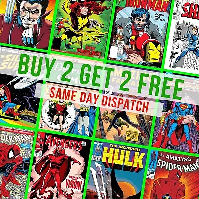 Comic Book Cover Posters Vintage Iconic Covers Retro Classic Wall Art Decor • £5.99