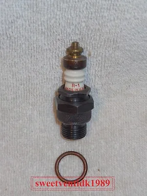 ( 1 ) .. ‘NOS’ Champion R-1 Spark Plugs .. 'Brass Hat' .. Take-apart Design • $49