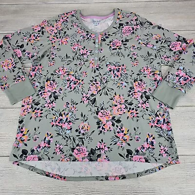 Vera Bradley Pajama Long Sleeve Shirt Womens Sz Large Rosy Outlook NWT NEW • $16.56