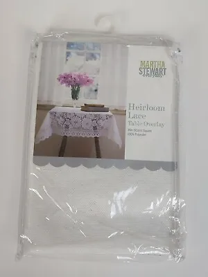 Martha Stewart Lilac Garden Lace 36” Table Overlay White Cottage Shabby Chic New • $8