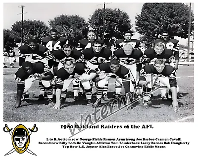 1960 AFL NFL Inaugural Season Oakland Raiders Team Picture 8 X 10 Photo Picture • $5.99