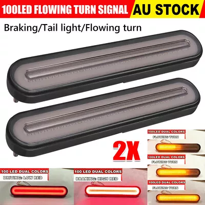 2X Halo Neon Tail Light 100LED Flowing Turn Signal Stop Brake Rear Trailer Truck • $28.85