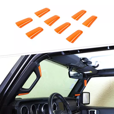 A/B Pillar Handle Grab Bar Cover Trim Decor For Jeep Wrangler JL JT 2018+ Orange • $17.99