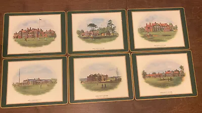 Vintage Pimpernel Placemats Golf Gift  Lot Of 6  British Golf Clubs Cork Back • $34.99