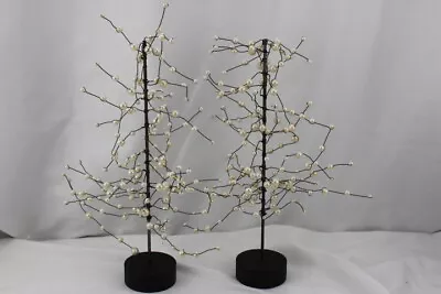  Martha Stewart Home Set 2 Pearl Christmas Trees Wire Abstract Christmas  • $43.74