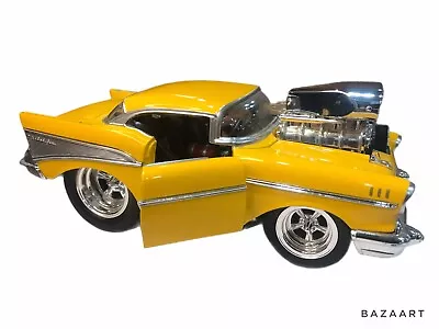 Muscle Machines 57 Chevy Bel Air 1:24 Scale Canary Yellow Loose • $25