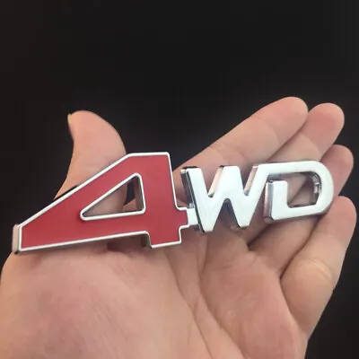 $11.39 • Buy 4WD Red Chrome 3D Badge Emblem 4x4 Four Wheel Drive Logo Decal Auto Car Sticker