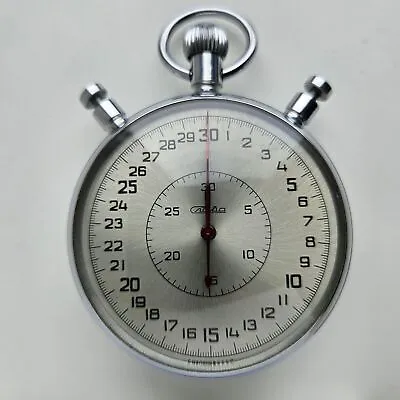 VINTAGE Soviet Pocket Stopwatch SLAVA Chronometer Mechanical 5498 Made In USSR • £54.88