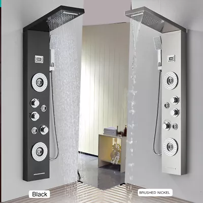 LED Shower Panel Tower Rain&Waterfall Massage Body Jets System Stainless Steel • $105