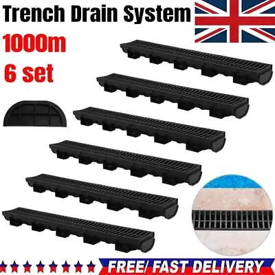 Plastic Shallow Storm Water Channel Drainage Resin Channel 1m Driveway Aco Drain • £86.49