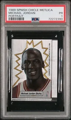 1989 Michael Jordan Spanish Chicle Metlica Psa 1 Pr Portrait Bulls Rare • $599.99