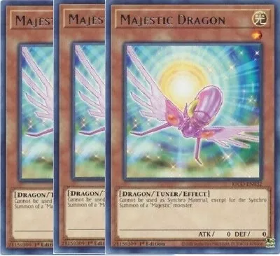 Yugioh - Majestic Dragon X 3 - 1st Edition Rare NM - Free Holographic Card • $4