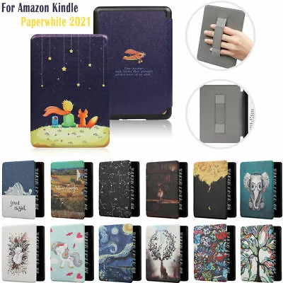 For Kindle Paperwhite 11th 2021 6.8'' Pattern Smart Case Cover With Hand Strap • $20.88